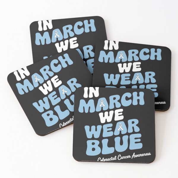 Item preview, In March We Wear Blue Colorectal Cancer Awareness Groovy  designed and sold by MarthaMarquez1.