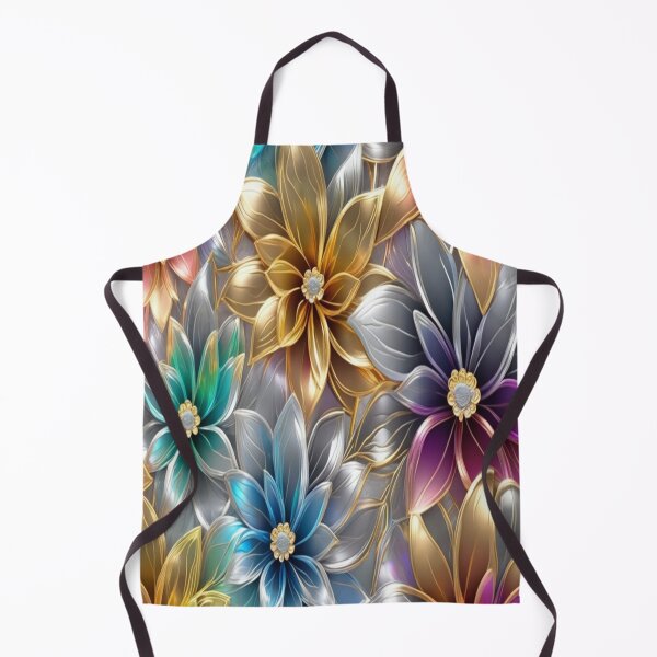 Item preview, Ethereal Bloom: A Translucent Symphony of Rainbow Florals and Metallic Elegance designed and sold by Artisfunforme.