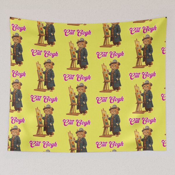 Item preview, funny cat Van Gogh sunflowers, meme designed and sold by Mauswohn.