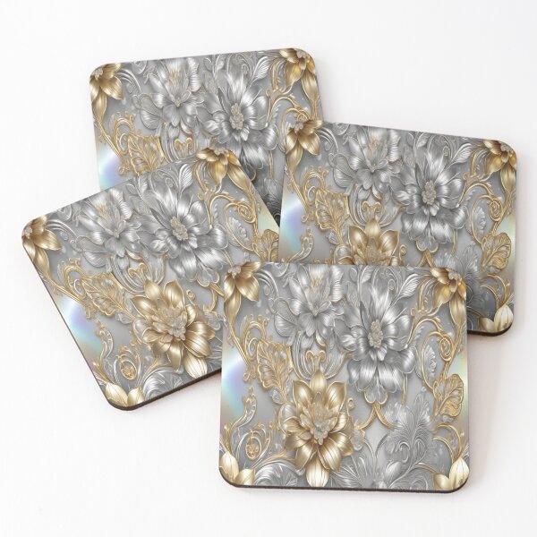 Item preview, Gilded Blossoms: A Translucent Dance of Florals and Metallic Splendor designed and sold by Artisfunforme.