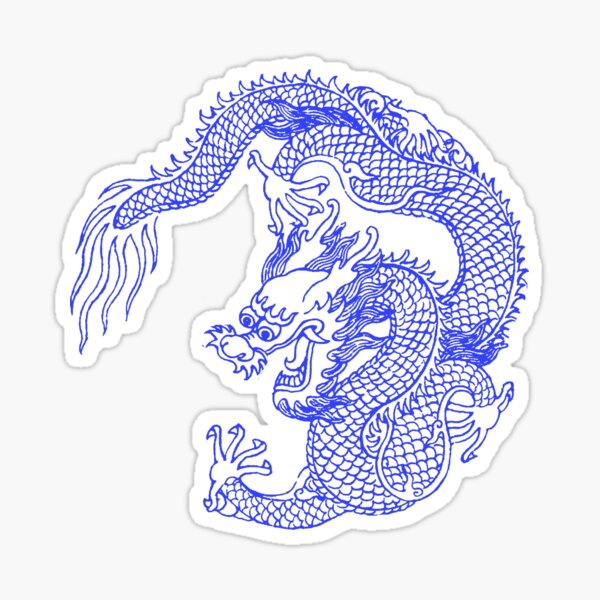 Asian Art Chinese Dragon Tattoo Style Sticker