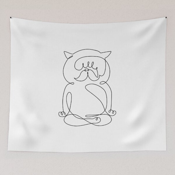 Item preview, One Line Persian Cat Yoga Lotus Pose designed and sold by Huebucket.