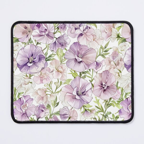 Item preview, Purple, pink, white flowers pattern designed and sold by CoolPixels.