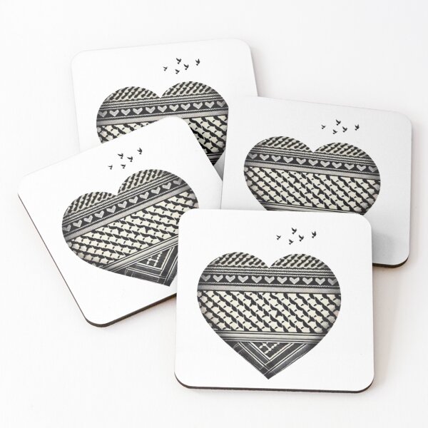 Item preview, Palestine Kufiyah heart  designed and sold by Fint-Arts.