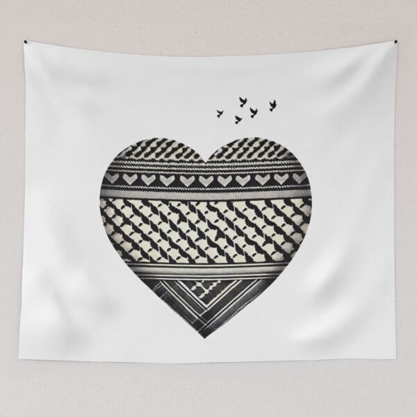 Item preview, Palestine Kufiyah heart  designed and sold by Fint-Arts.