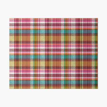 Aperçu de l'œuvre Motif à carreaux Madras, dans des couleurs chaudes et preppy du milieu du siècle créée et vendue par Tartan Inc..