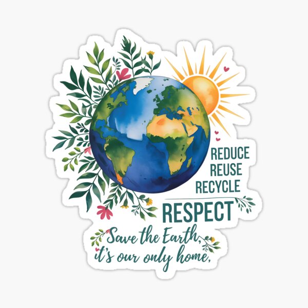 Aperçu de l'œuvre Réduire Réutiliser Recycler Respecter-Jour de la Terre créée et vendue par NatalieJeans.