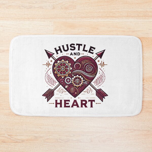 Item preview, Hustle and Heart – Motivational Steampunk Gear Design designed and sold by ZingZone.