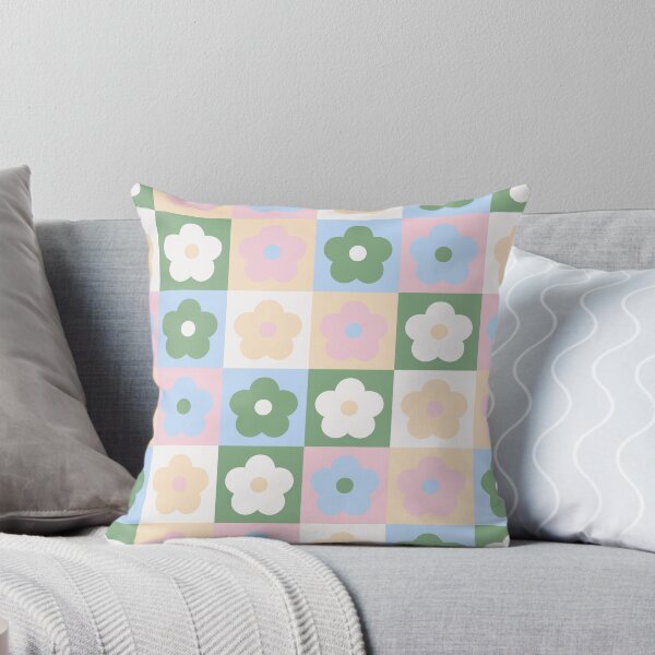 Item preview, Pop Art Flower Pattern - Baby Blue, Pink,, Orange, Green, Cream designed and sold by FloralMural.