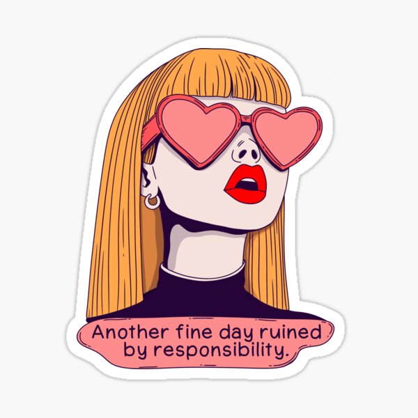 Aperçu de l'œuvre Une autre belle journée gâchée par les responsabilités – Pop Art rétro amusant créée et vendue par Jess.a.creates.