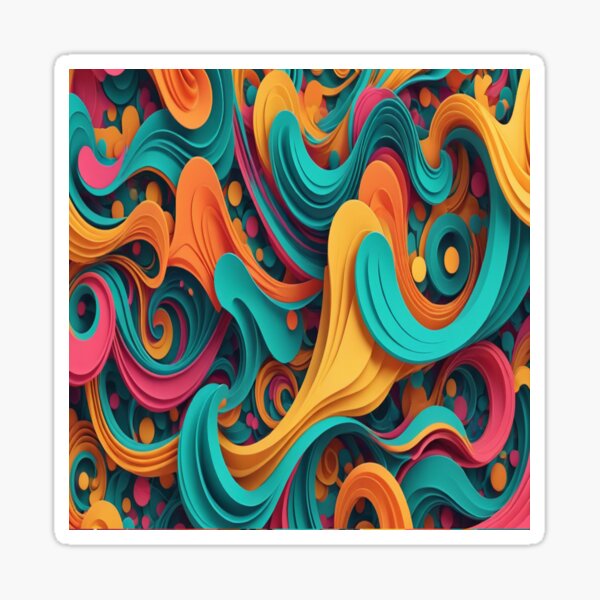 Aperçu de l'œuvre Rythmes vivants : une symphonie ludique de motifs et de couleurs créée et vendue par Artisfunforme.