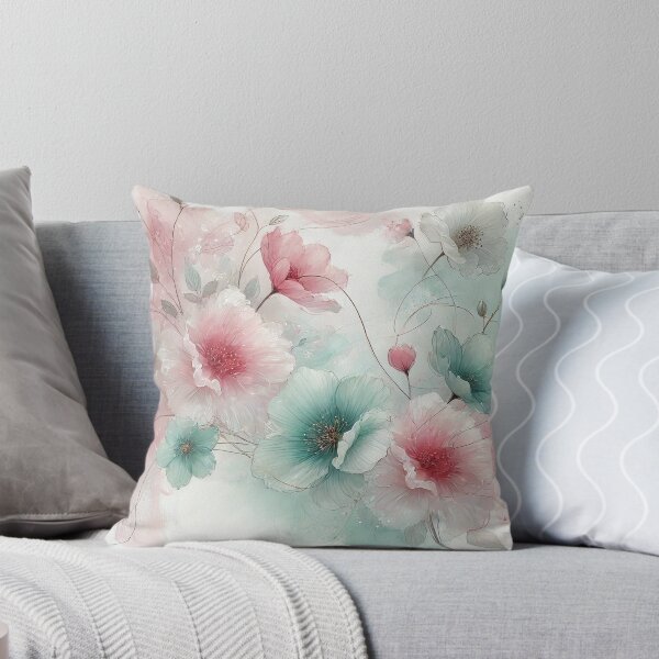 Item preview, Dreamy Pastel Floral Watercolor Illustration designed and sold by Pillows Wardrobe.