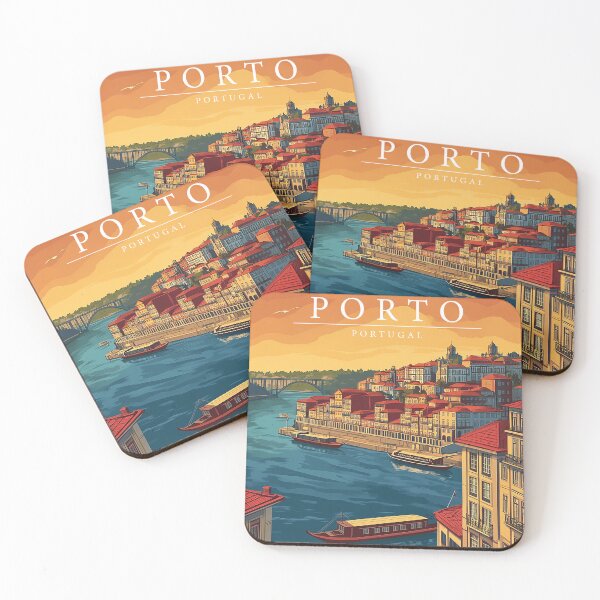 Item preview, Porto Portugal Travel Poster - Vintage Cityscape & Riverside Art Print designed and sold by StrasserArt.