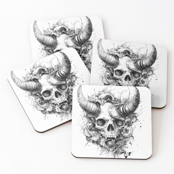 Item preview, Skull with Horns designed and sold by NicolasGlowArt.