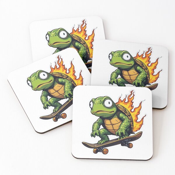 Item preview, Sticker of a Turtle Riding a Skateboard While Looking Extremely Stressed Premium Cool Trendy Best Gift designed and sold by Imaginarium of Chaos falcon88 .