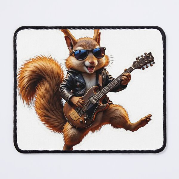 Item preview, Sticker of a Squirrel Dressed as a Rockstar, Smashing a Guitar Premium Cool Trendy Best Gift designed and sold by Imaginarium of Chaos falcon88 .