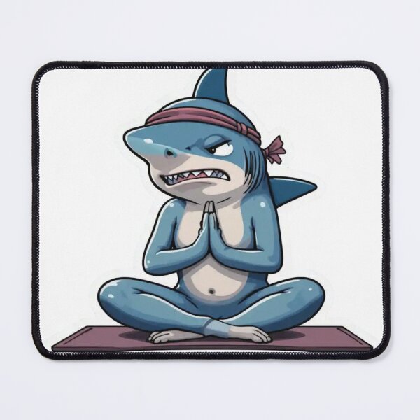 Item preview, Sticker of a Shark Trying to Do Yoga But Failing Miserably Premium Cool Trendy Best Gift designed and sold by Imaginarium of Chaos falcon88 .