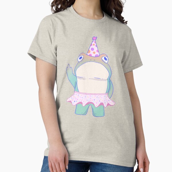 Item preview, Grumpy Frog in Party Hat and Tutu – Festive but Unimpressed designed and sold by Jess.a.creates.