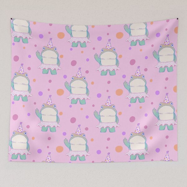 Item preview, Grumpy Frog in Party Hat and Tutu – Festive but Unimpressed designed and sold by Jess.a.creates.