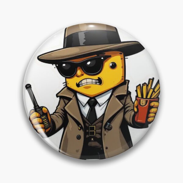 Item preview, Sticker of a Cheeseburger Dressed Like a Secret Agent Premium Cool Trendy Best Gift designed and sold by Imaginarium of Chaos falcon88 .