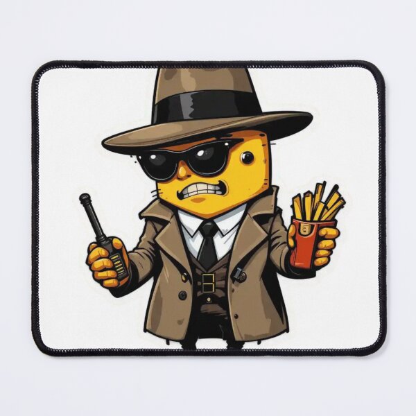 Item preview, Sticker of a Cheeseburger Dressed Like a Secret Agent Premium Cool Trendy Best Gift designed and sold by Imaginarium of Chaos falcon88 .
