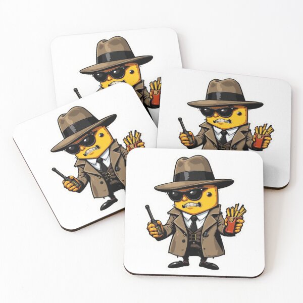 Item preview, Sticker of a Cheeseburger Dressed Like a Secret Agent Premium Cool Trendy Best Gift designed and sold by Imaginarium of Chaos falcon88 .