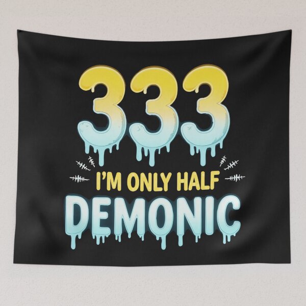 Item preview, Half Demonic 333 Dripping Typography - Quirky Supernatural Art designed and sold by latelierdechris.