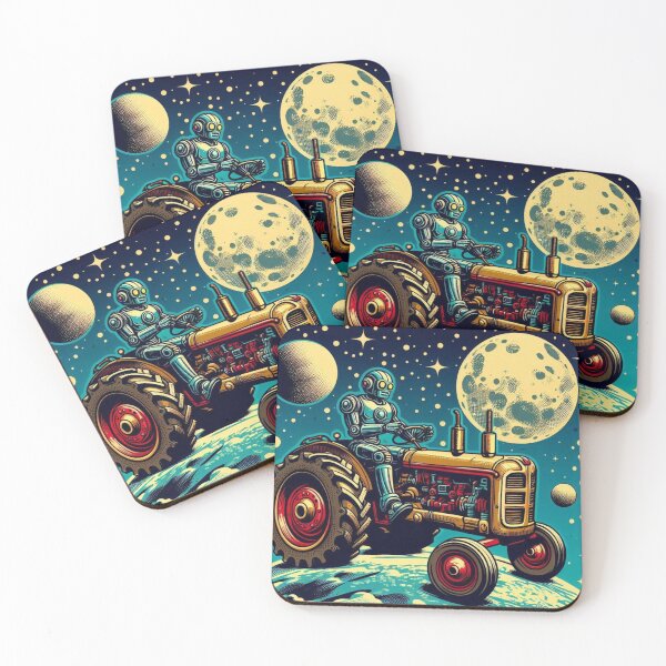 Item preview, The robot is driving an old tractor in space designed and sold by Dogandesighn.