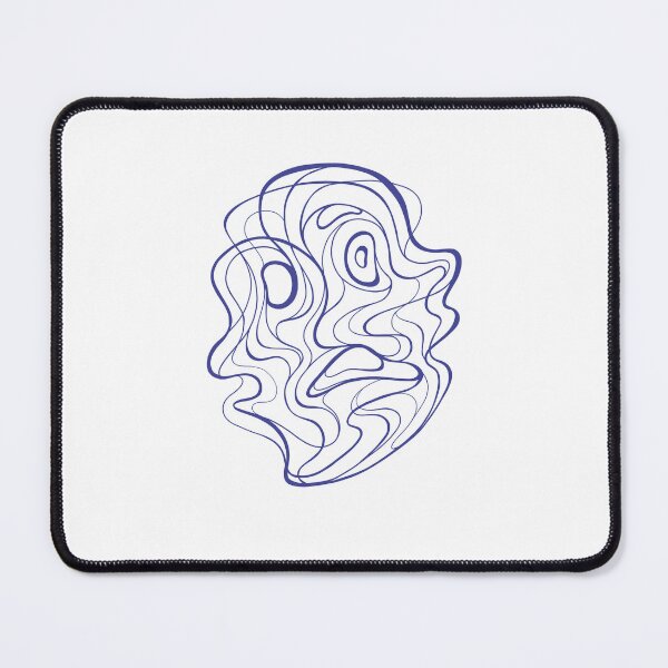 Item preview, Line Art Face Absent-mindedness (blue) designed and sold by Alesa-Aleks.