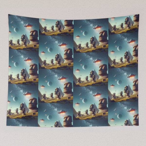 Item preview, Easter Island Statues and Spaceships designed and sold by Dogandesighn.