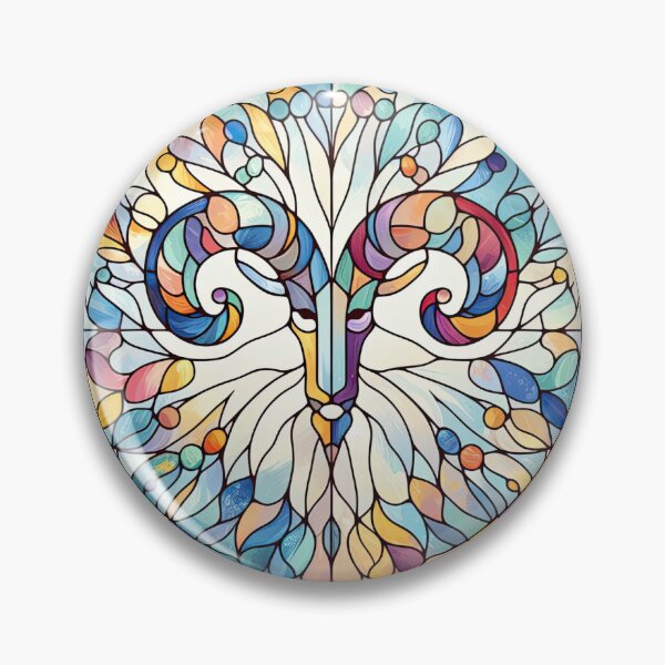 Item preview, Fiery Aries - Stained Glass Zodiac  designed and sold by DreamsArtwear.