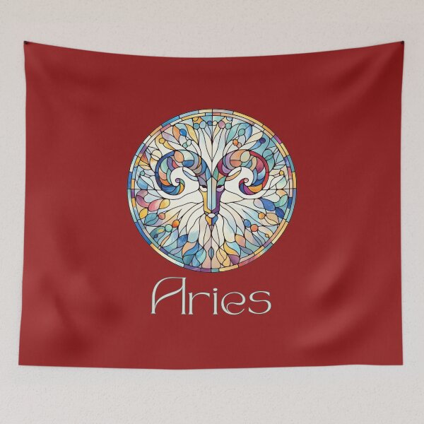 Item preview, Fiery Aries - Stained Glass Zodiac  designed and sold by DreamsArtwear.