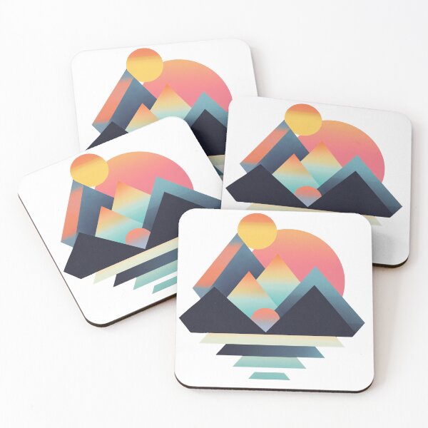 Item preview, Geometric Mountain Landscape with Sunset Reflections designed and sold by RobotKiller128.