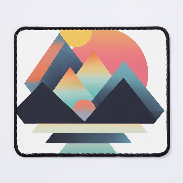 Item preview, Geometric Mountain Landscape with Sunset Reflections designed and sold by RobotKiller128.