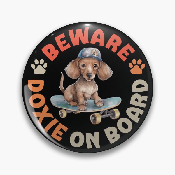 Item preview, Doxie On Board Funny Skateboard Rider Badger Dog designed and sold by eclecTEEq.