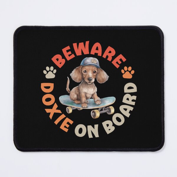 Item preview, Doxie On Board Funny Skateboard Rider Badger Dog designed and sold by eclecTEEq.