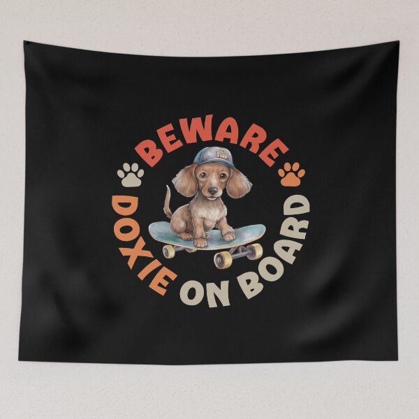 Item preview, Doxie On Board Funny Skateboard Rider Badger Dog designed and sold by eclecTEEq.