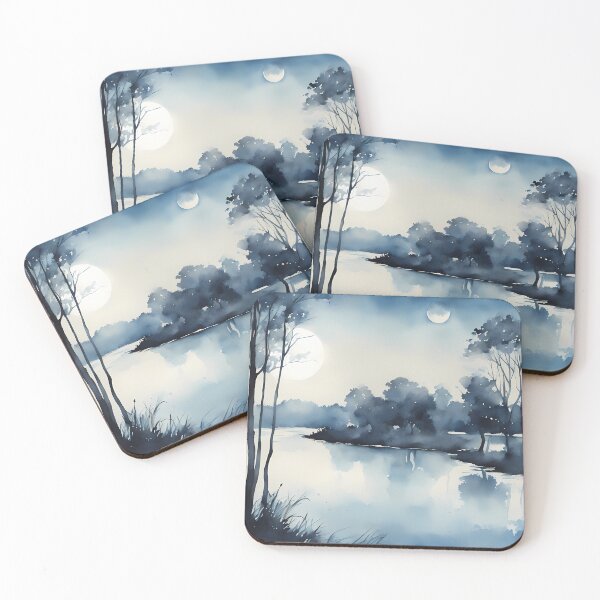 Item preview, Blue Sun and Moon Landscape designed and sold by CalmnessbyChoice.
