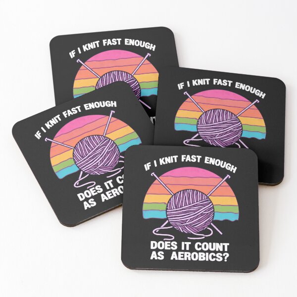 Item preview, Funny Knitting Aerobics Quote - Yarn Lover Gift for Crafters designed and sold by latelierdechris.