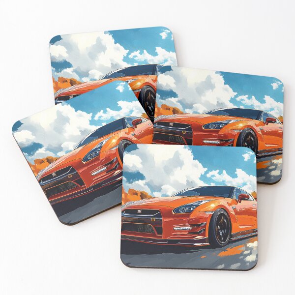 Item preview, Inferno Drive – Orange Nissan GT-R V-Spec R35 Pop Art X designed and sold by AutoPopStudio.