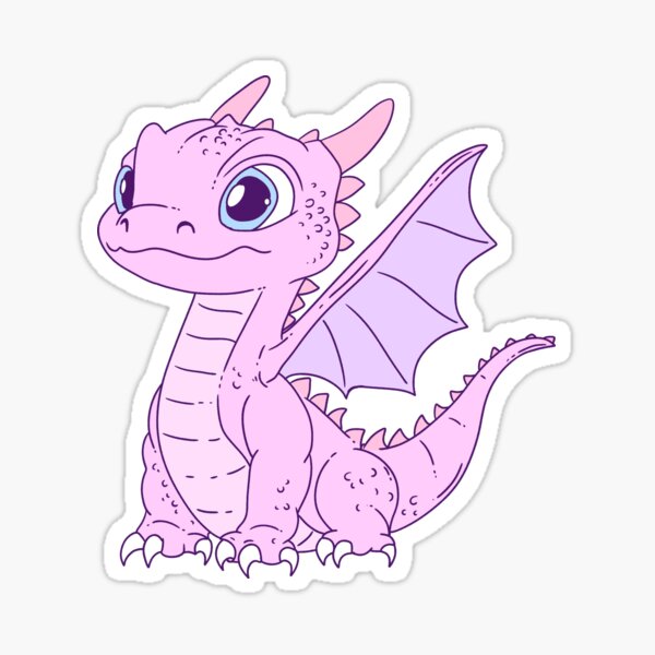 Artikel-Vorschau von Entzückender rosa Drache – Niedliches Fantasy-Geschöpf, designt und verkauft von Jess.a.creates.