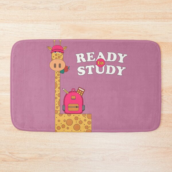 Item preview, Ready To School Illustration with Giraffe eating apple and Holding Bag designed and sold by AlginaPugachova.