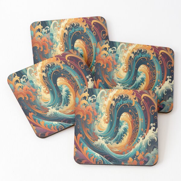 Item preview, Rhythmic Flow: Waves and Circles in a Vibrant, Elegant Pattern designed and sold by Artisfunforme.