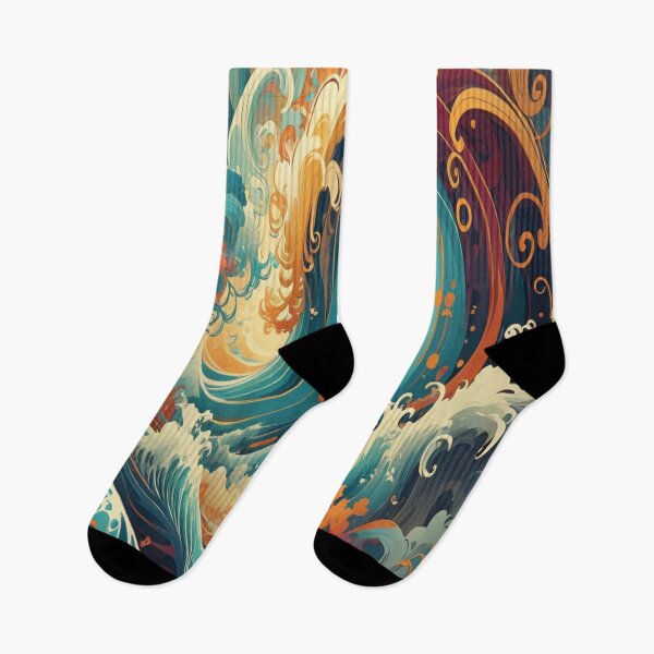 Item preview, Rhythmic Flow: Waves and Circles in a Vibrant, Elegant Pattern designed and sold by Artisfunforme.
