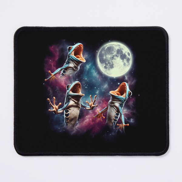 Item preview, Three Frogs Howling at Moon Funny Weird Cursed Meme designed and sold by Kimberley King Art King Art.