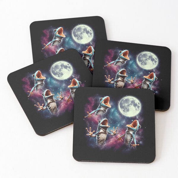 Item preview, Three Frogs Howling at Moon Funny Weird Cursed Meme designed and sold by Kimberley King Art  King Art.