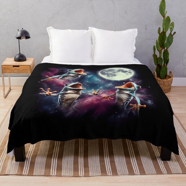 Item preview, Three Frogs Howling at Moon Funny Weird Cursed Meme designed and sold by Kimberley King Art  King Art.