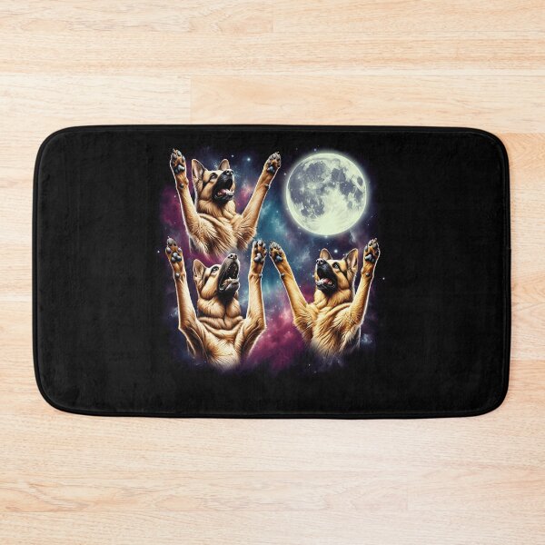 Item preview, Three German Shepherds Howling at Moon Funny Weird Cursed Meme designed and sold by Kimberley King Art  King Art.