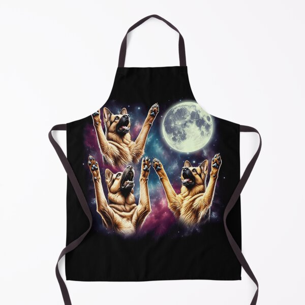 Item preview, Three German Shepherds Howling at Moon Funny Weird Cursed Meme designed and sold by Kimberley King Art King Art.