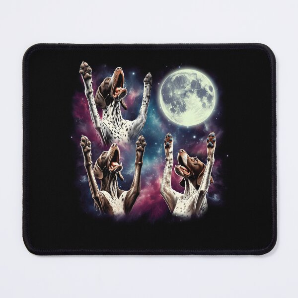 Item preview, Three German Shorthaired Pointers Howling at Moon Funny Weird Cursed Meme designed and sold by Kimberley King Art  King Art.